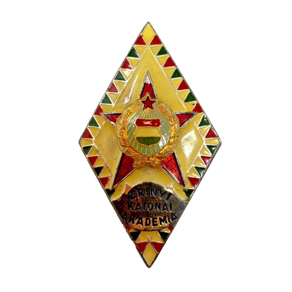 Vintage Zrínyi Miklós Katonai Akadémia Rhombus Badge Hungary